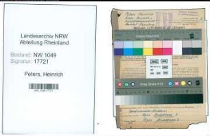 Entnazifizierung Heinrich Peters , geb. 29.09.1900 (Bahnwaerter)