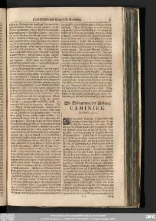 Die Belagerung der Vestung Caminiek. Anno 1672.