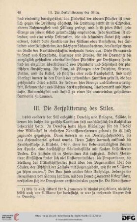 III. Die Zersplitterung des Stiles