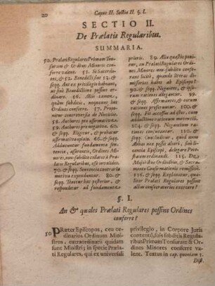Sectio II. De Praelatis Regularibus.