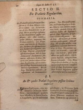 Sectio II. De Praelatis Regularibus.