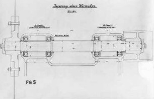 Lagerung einer Warmsäge, Schema (F. und S.) : Technikgeschichte | Maschinenbau | Maschinenelemente | Das Kugellager und seine Anwendung