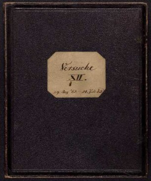 12: XII, Versuche 29. Aug. '62 - 21. Juli '65 [Laboratory Diary]