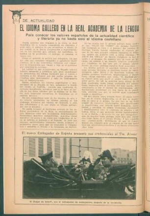 De actualidad : El idioma gallego en la Real Academia de la Lengua