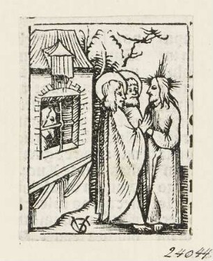 Johannes der Täufer sendet zwei Jünger zu Christus, Blatt 3 aus: "Postilla Guillermi super Epistolas et Euangelia", Basel 1515