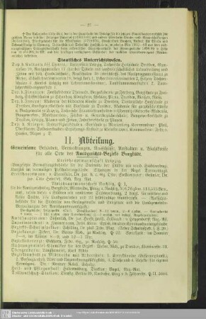 II. Abteilung. Gemeinsame Behörden, Verwaltungen, Ausschüsse, Anstalten u. Wahlkreise für alle Orte des Amtsgerichts-Bezirks Burgstädt