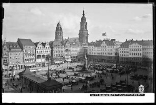 Dresden, Altmarkt mit Kreuzkirche und Rathaus