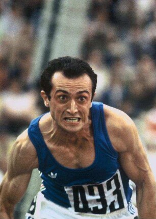 Moskau. Olympische Sommerspiele 1980. Der Sieger im 200m Lauf: Pietro Mennea, Italien // Winner 200-meters-race: Pietro Mennea, Italy