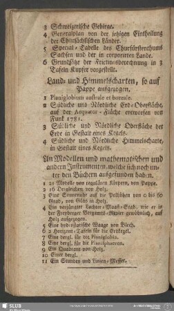 Land- und Himmelscharten, so auf Pappe aufgezogen