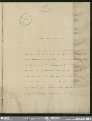 Eigenh. Brief von Achille Léon Victor de Broglie an August Wilhelm von Schlegel, Paris, 24.06.1837
