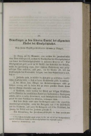 IV. Bemerkungen zu dem siebenten Capitel des allgemeinen Theiles des Strafgesetzbuches