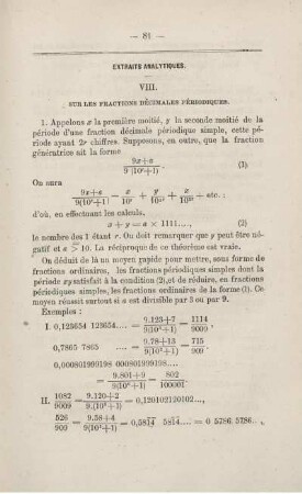 Extraits analytiques.
