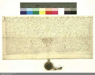 Revers Johann Leopolds von Geyso zu Völkershausen und Mansbach bezüglich der Belehnung mit einem Teil des Schlosses in Mansbach und weiteren im Einzelnen aufgeführten Lehen durch Adalbert [von Schleifras], Abt von Fulda