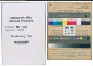 Entnazifizierung Paul Blankenburg , geb. 22.01.1905 (Elektriker)