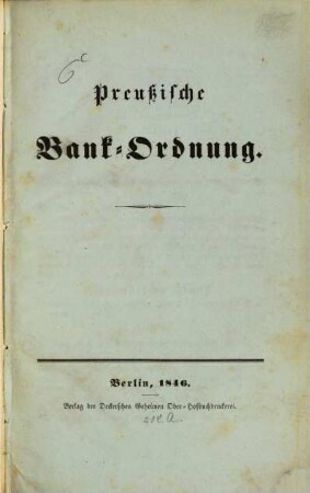 Preußische Bank-Ordnung