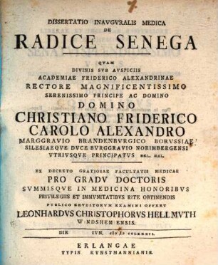 De radice Senega