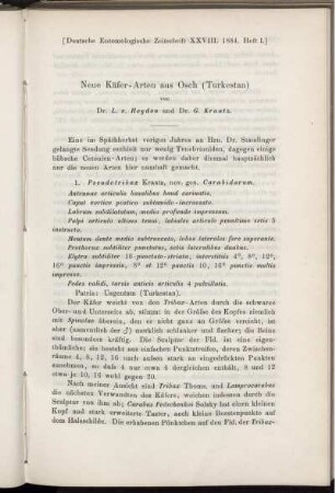 Neue Käfer-Arten aus Osch (Turkestan)