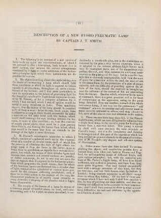 VII. Description of a new hydro-pneumatic lamp by Captain J. T. Smith