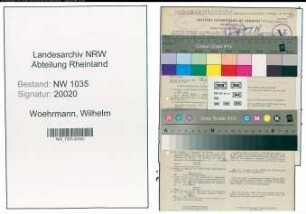 Entnazifizierung Wilhelm Woehrmann , geb. 02.03.1905 (Bergmann)