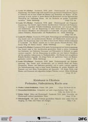 Kleinkunst in Elfenbein. Perlmutter, Halbedelstein, Wachs (Nr. 16-46)