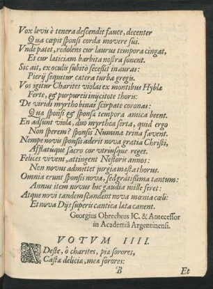 Votum IIII.