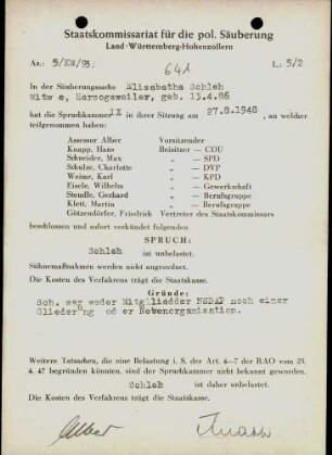Schleh, Elisabethe