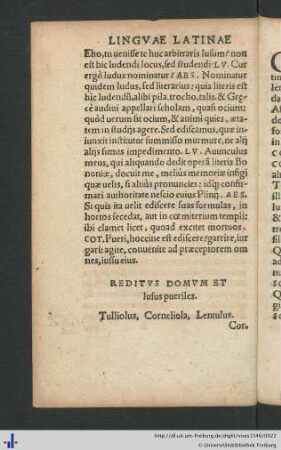 Reditus Domum et lusus pueriles