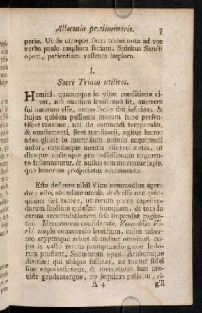 7-23, I. Sacri Tridui utilitas.; II. Sacri Tridui necessitas.