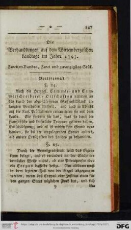 Zweiten Bandes, Zwei und zwanzigstes Stuek.