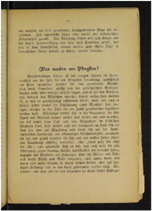 Was machen wir Pfingsten?