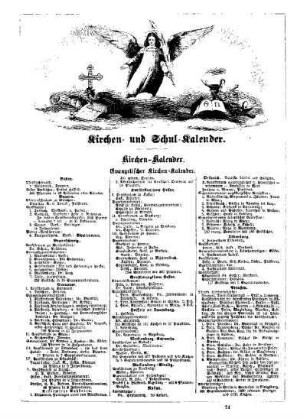 Kirchen-Kalender : Kirchen- und Schul-Kalender
