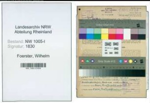 Entnazifizierung Wilhelm Foerster , geb. 18.12.1903 (Polier)
