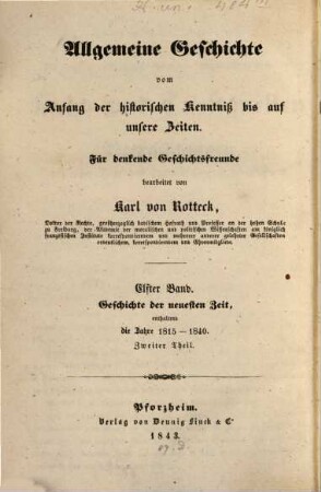 Geschichte der neuesten Zeit, enthaltend die Jahre 1815 - 1840, 2