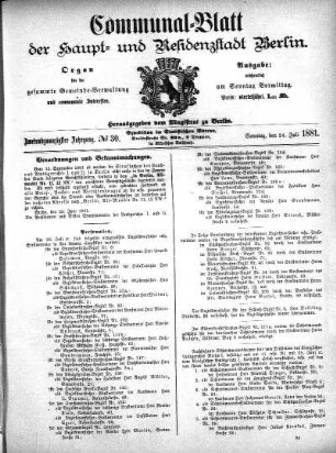 1881,30: No. 30, 24. Juli 1881