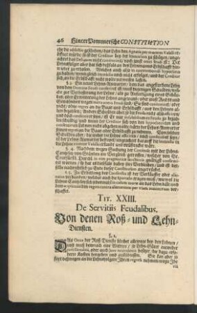 Tit. XXIII. De Servitiis Feudalibus.