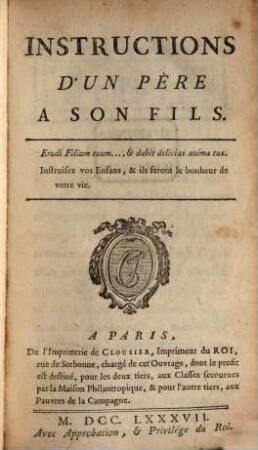 Instructions d'un père à son fils