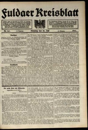 Ausgabe vom Dienstag, den 18. Juli 1911.
