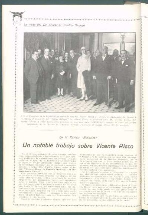 [Fotografía de] La visita del Dr. Alvear al Centro Gallego