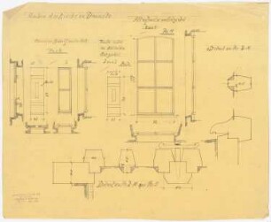 Kirche, Demnitz/Mark Umbau: Altarfenster im Ostgiebel: Ansichten, Schnitt, Details 1:10 (Bauvorlagezeichnung)