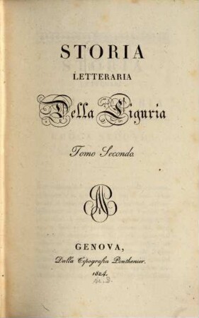 Storia letteraria della Liguria, 2