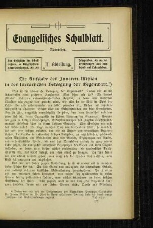 ¬Die¬ Aufgabe der Inneren Mission in der literarischen Bewegung der Gegenwart
