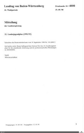 Landesjugendplan 1991-1992