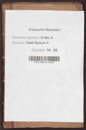 Reversalienbuch über die aus dem Stadtarchiv entliehenen Archivalien.