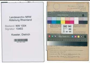 Entnazifizierung Dietrich Koester , geb. 03.12.1922 (Postarbeiter)