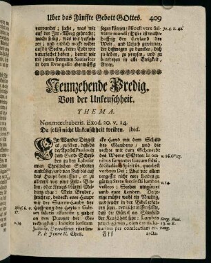 409-432, Neunzehende Predig. Von der Unkeuschheit