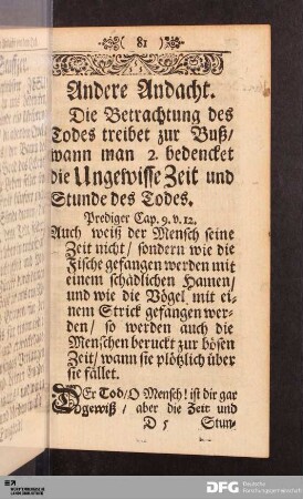 Andere Andacht.