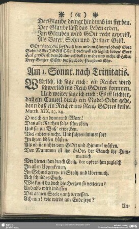 Am 1. Sonnt. nach Trinitatis
