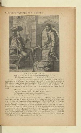 Noble et paysan vers 1660. D'après une gravure de Lagniet-Guérard (1620? - 1674). Bibliothèque nationale. - Photographie Hachette
