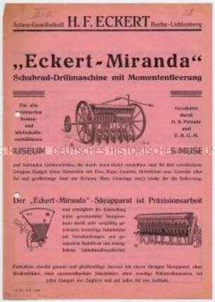 Schubrad-Drillmaschine mit Momententleerung