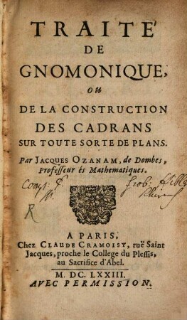 Traité de Gnomonique